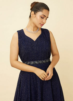 Navy Blue Shimmery Gown image number 1